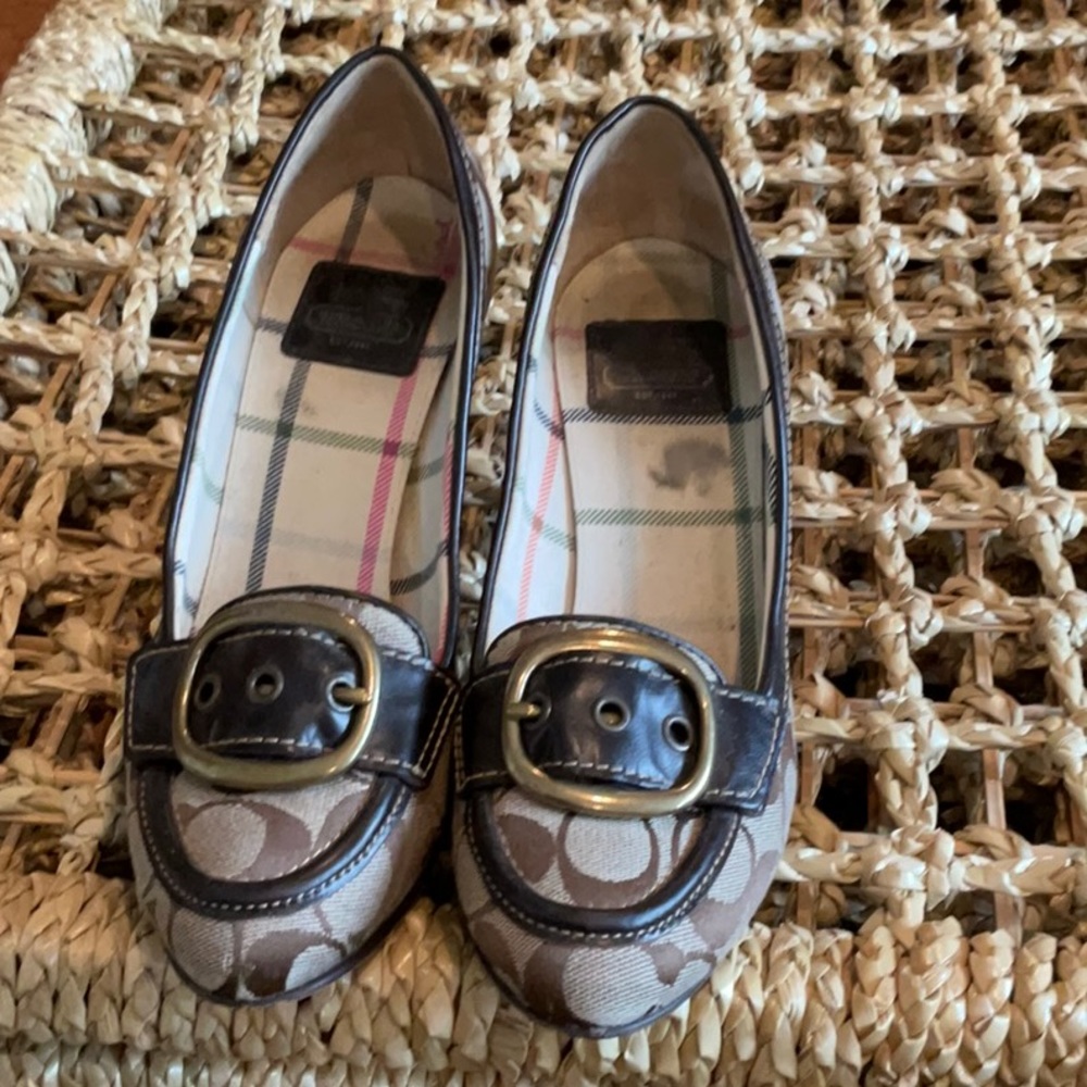 Coach heeled slip-on loafers